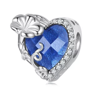 Charme cœur en pierre de naissance de septembre PANDORA Style - BSC660-9 (image pour) Charme cœur en pierre de naissance de septembre PANDORA Style - BSC660-9