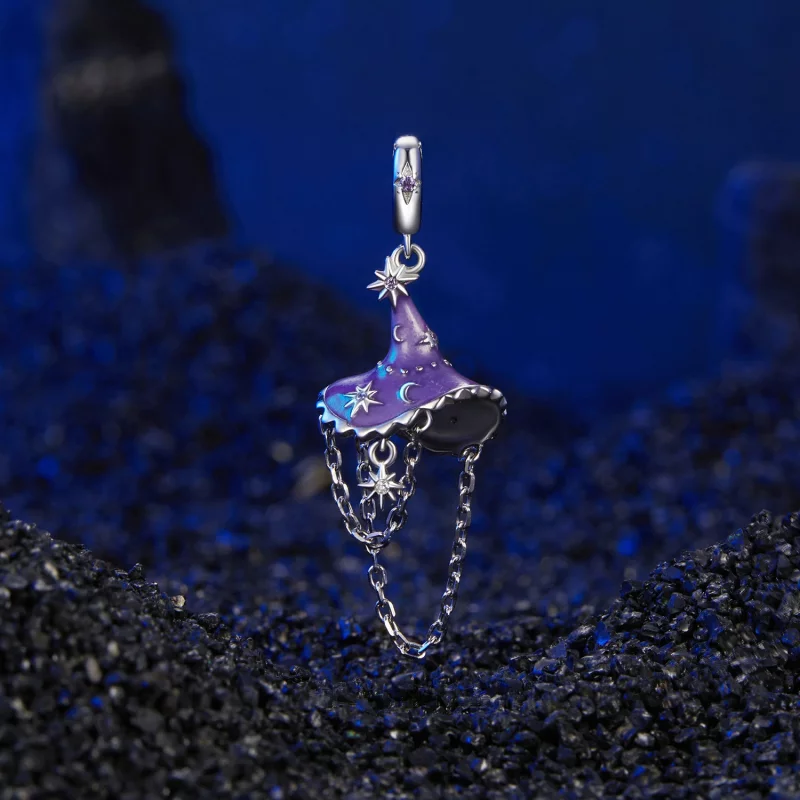 (image pour) Charme Pendent Chapeau de Sorcière Luminescent Style PANDORA - SCC2894 - Afficher 2