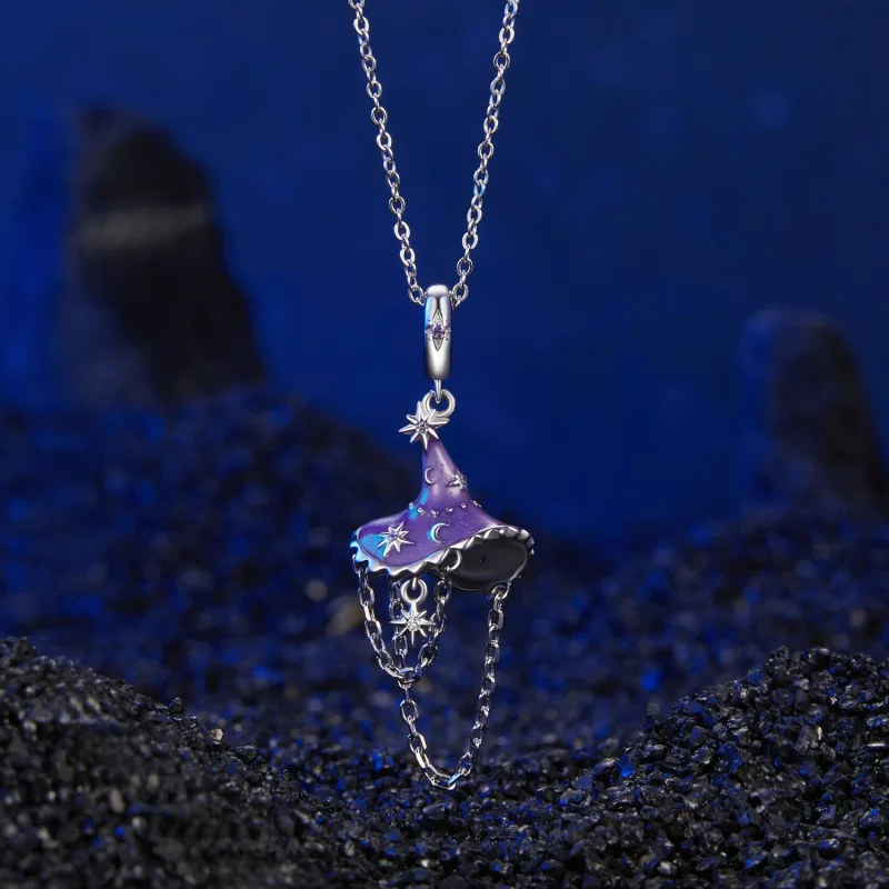 (image pour) Charme Pendent Chapeau de Sorcière Luminescent Style PANDORA - SCC2894 - Afficher 3