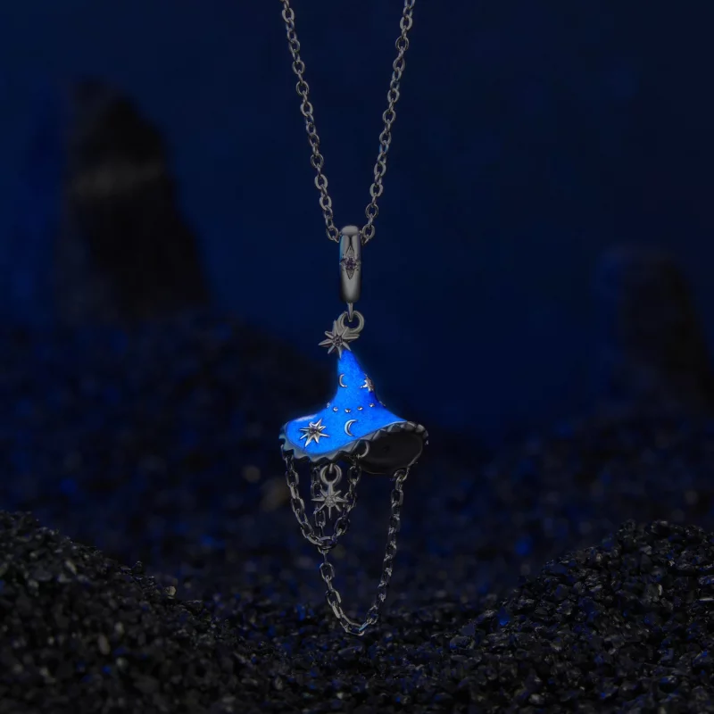 (image pour) Charme Pendent Chapeau de Sorcière Luminescent Style PANDORA - SCC2894 - Afficher 4