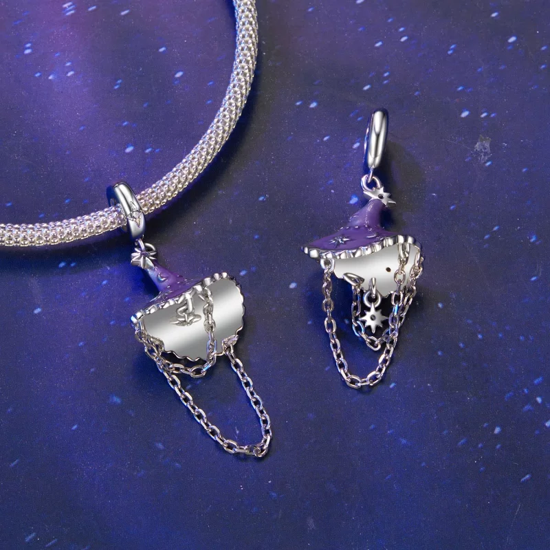 (image pour) Charme Pendent Chapeau de Sorcière Luminescent Style PANDORA - SCC2894 - Afficher 6