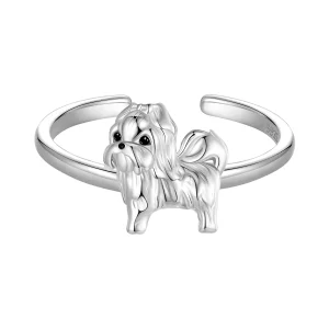 Chien Shih Tzu Style PANDORA ouvrant bague ouverte - SCR1073-E (image pour) Chien Shih Tzu Style PANDORA ouvrant bague ouverte - SCR1073-E