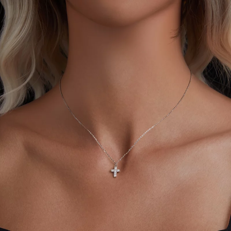 (image pour) Collier croix style PANDORA (avec un certificat) - MSN039 - Afficher 4