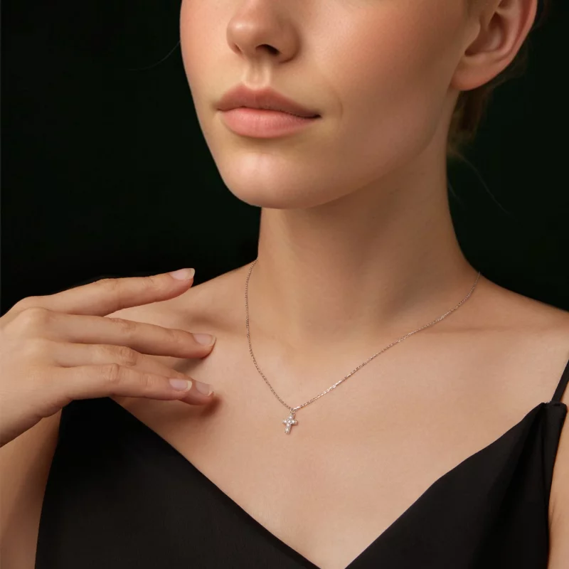 (image pour) Collier croix style PANDORA (avec un certificat) - MSN039 - Afficher 6