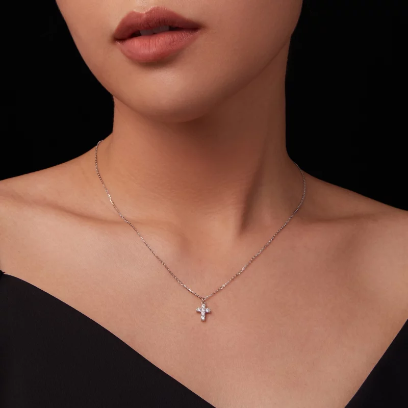 (image pour) Collier croix style PANDORA (avec un certificat) - MSN039 - Afficher 7