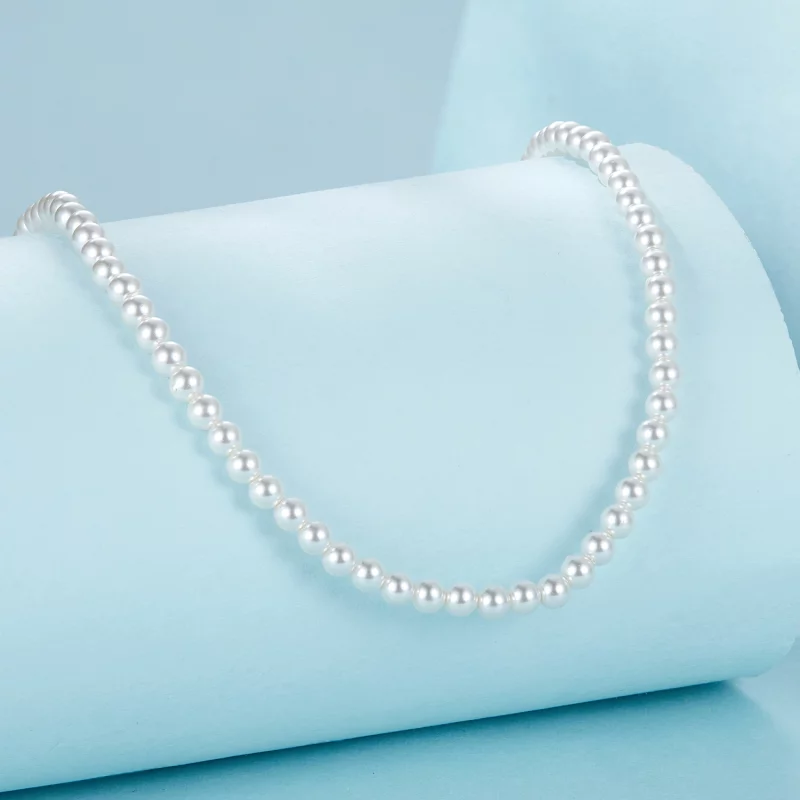(image pour) Collier en perles blanches australiennes style PANDORA - SCN526 - Afficher 2