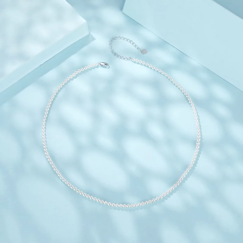 (image pour) Collier en perles blanches australiennes style PANDORA - SCN526 - Afficher 3