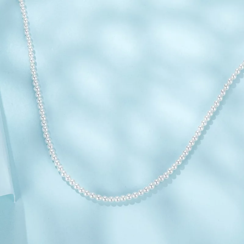 (image pour) Collier en perles blanches australiennes style PANDORA - SCN526 - Afficher 4