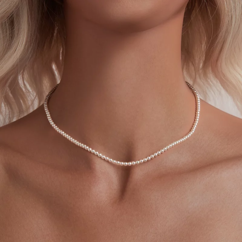 (image pour) Collier en perles blanches australiennes style PANDORA - SCN526 - Afficher 6