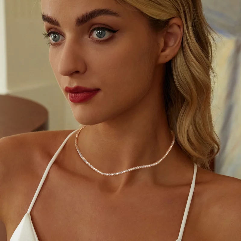 (image pour) Collier en perles blanches australiennes style PANDORA - SCN526 - Afficher 7