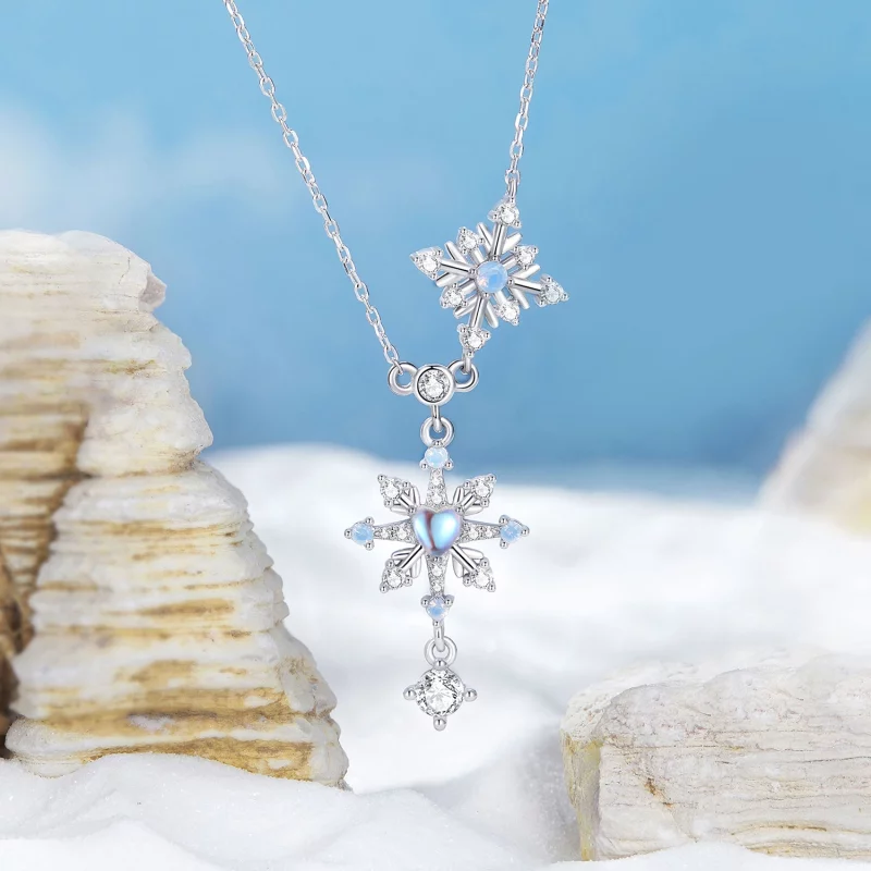 (image pour) Collier Flocon de Neige Style PANDORA - BSN364 - Afficher 4