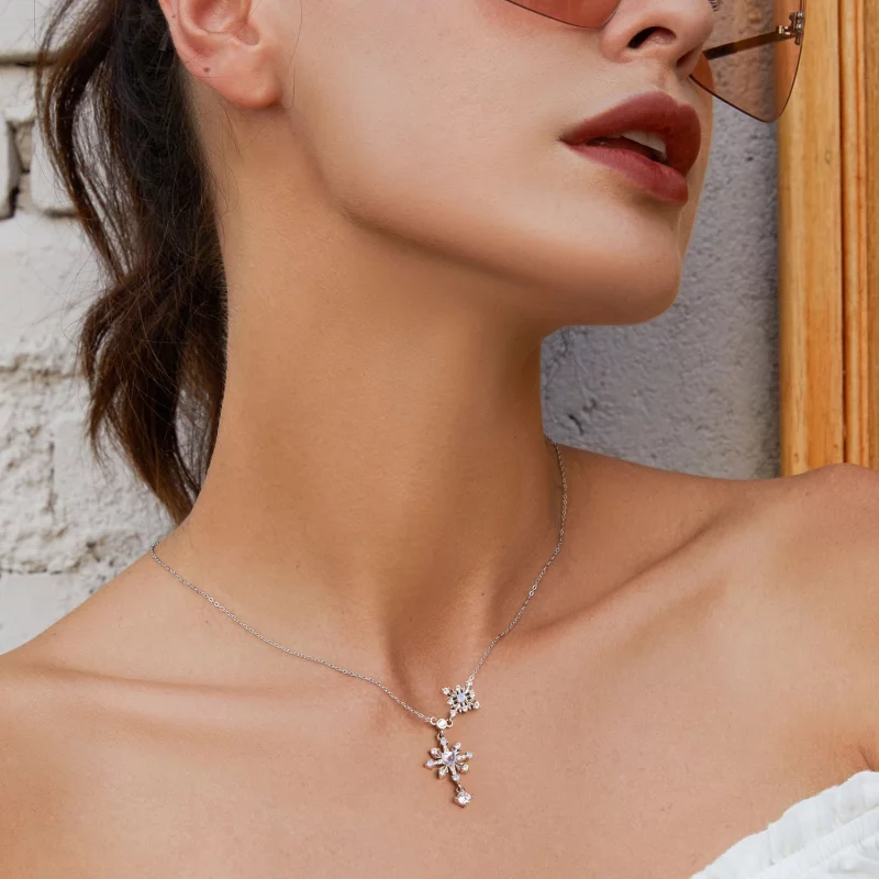 (image pour) Collier Flocon de Neige Style PANDORA - BSN364 - Afficher 7