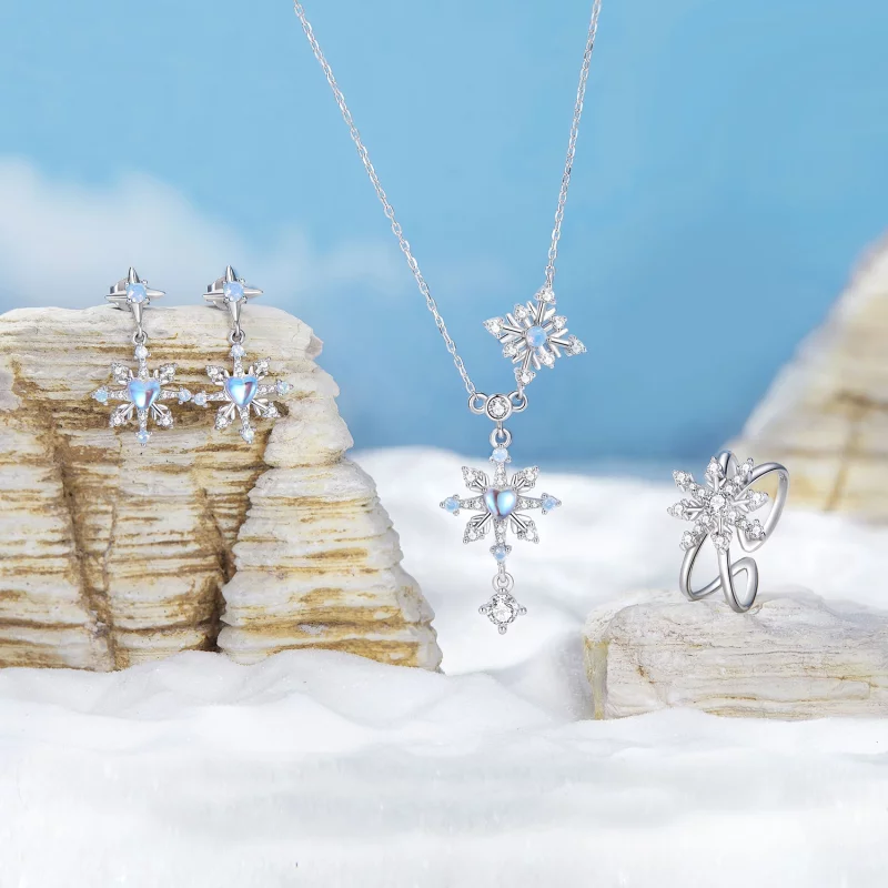 (image pour) Collier Flocon de Neige Style PANDORA - BSN364 - Afficher 9