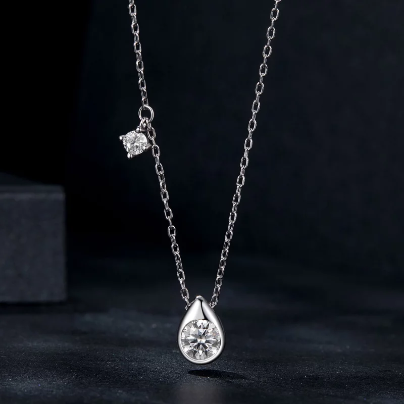 (image pour) Collier goutte PANDORA Style 0.5ct Moissanite (avec un certificat) - MSN037 - Afficher 3