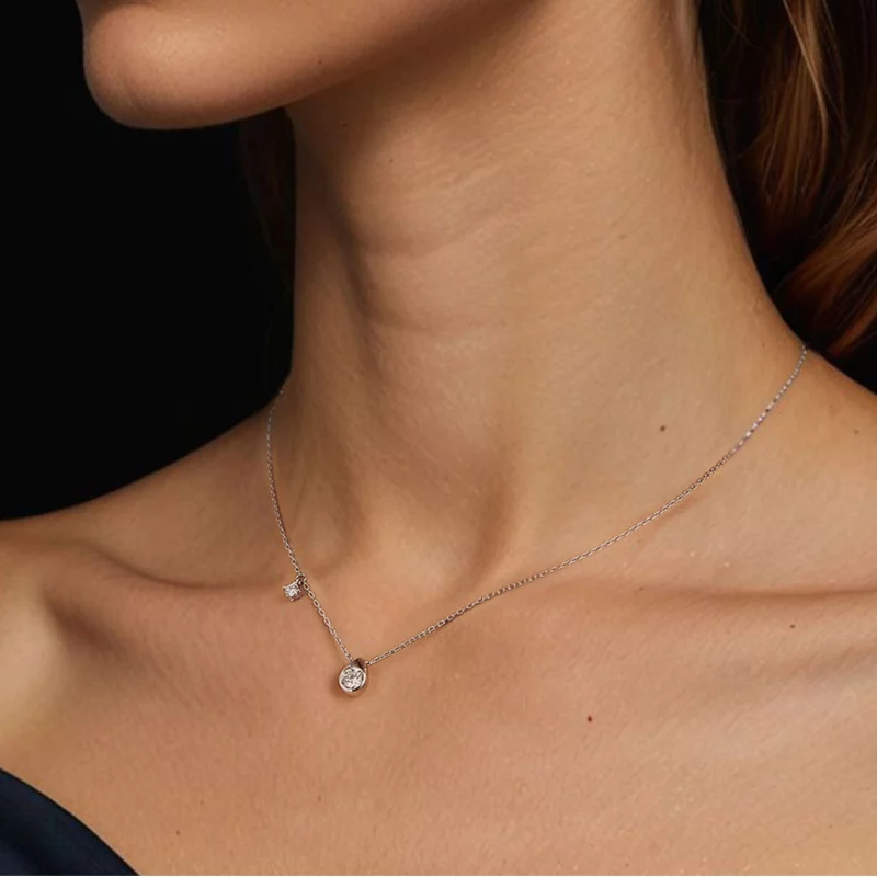 (image pour) Collier goutte PANDORA Style 0.5ct Moissanite (avec un certificat) - MSN037 - Afficher 6