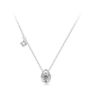 Collier goutte PANDORA Style 0.5ct Moissanite (avec un certificat) - MSN037 (image pour) Collier goutte PANDORA Style 0.5ct Moissanite (avec un certificat) - MSN037