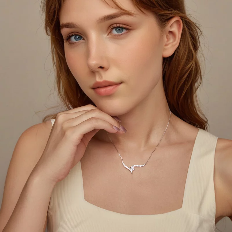 (image pour) Collier Ligne Simple Style PANDORA - BSN400 - Afficher 6