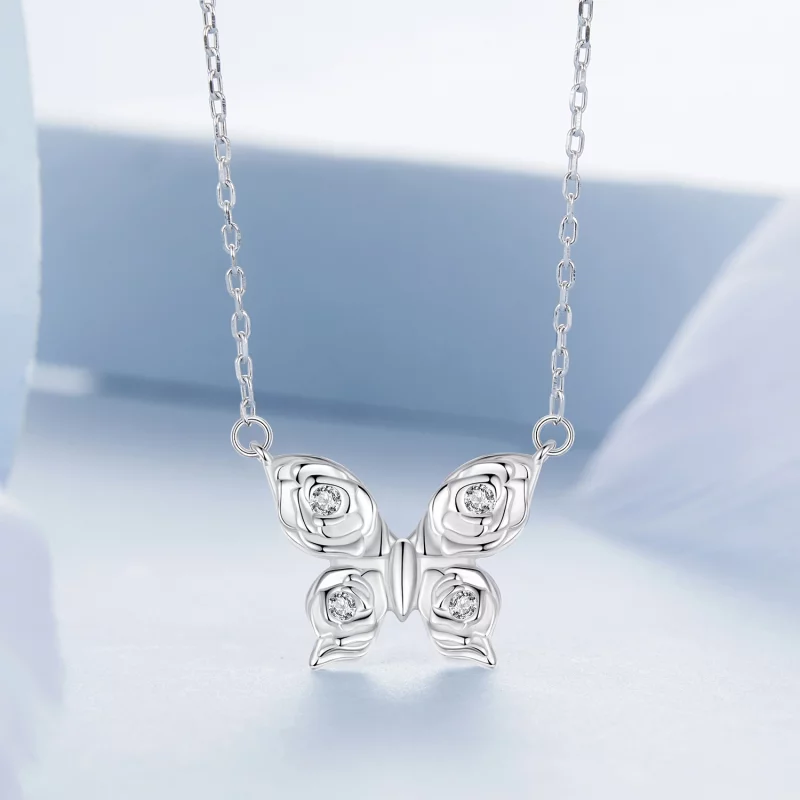 (image pour) PANDORA Collier Papillon Rose - BSN396 - Afficher 3