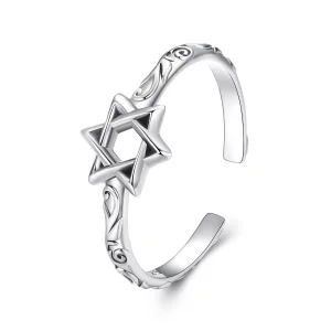 PANDORA Style Bague ouverte étoile à six branches - SCR1078-E (image pour) PANDORA Style Bague ouverte étoile à six branches - SCR1078-E