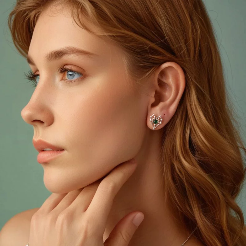 (image pour) PANDORA Style Boucles d'Oreille Toile d'Araignée en Forme de Cœur - SCE1797 - Afficher 7