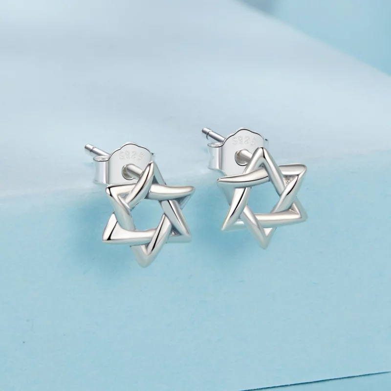 (image pour) PANDORA Style Boucles d'oreille étoile à six branches - SCE1809 - Afficher 2