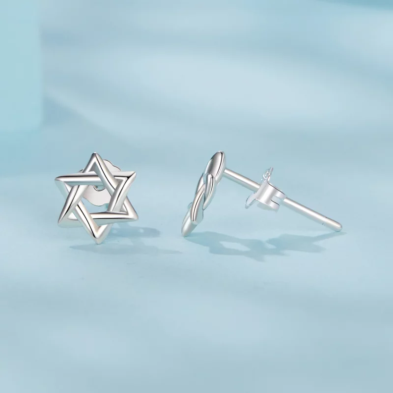 (image pour) PANDORA Style Boucles d'oreille étoile à six branches - SCE1809 - Afficher 4