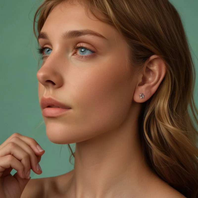 (image pour) PANDORA Style Boucles d'oreille étoile à six branches - SCE1809 - Afficher 7