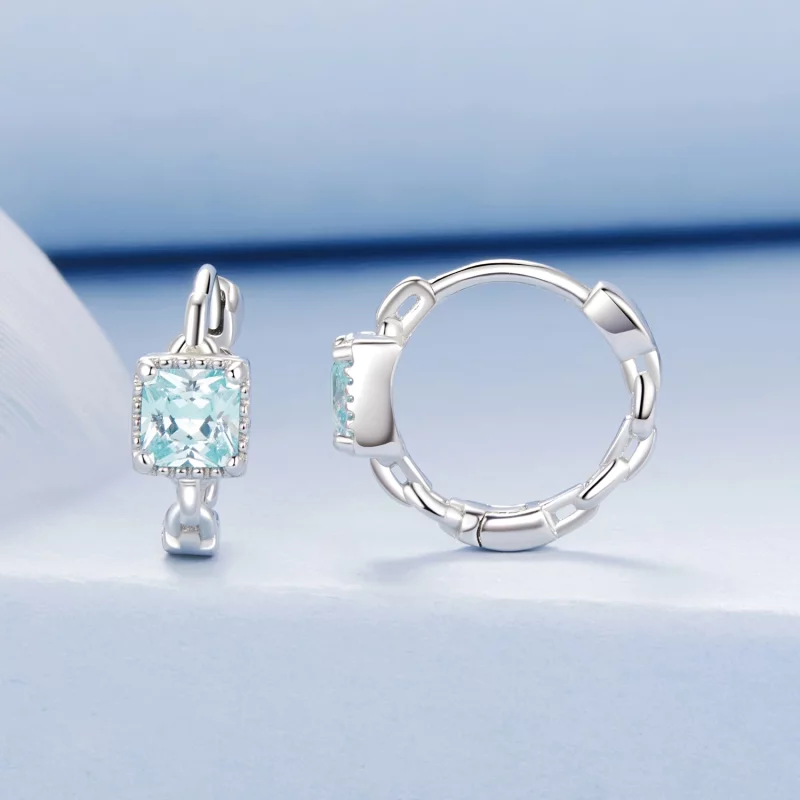 (image pour) PANDORA Style Boucles d'Oreilles Carrés Princesse Marine - BSE1100 - Afficher 2
