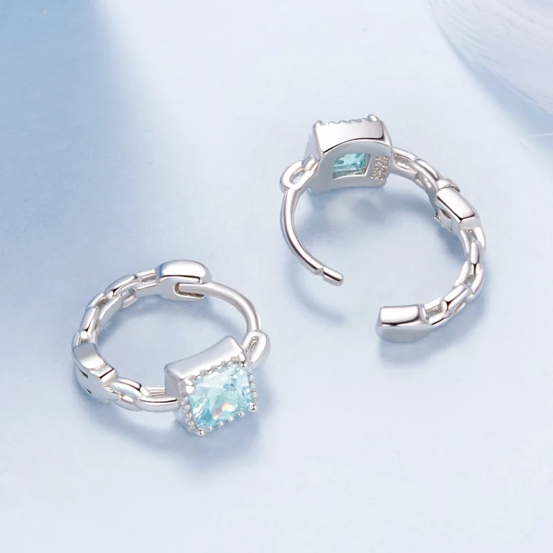 (image pour) PANDORA Style Boucles d'Oreilles Carrés Princesse Marine - BSE1100 - Afficher 3