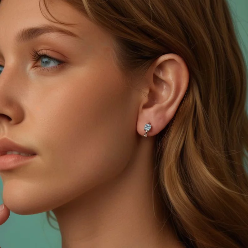 (image pour) PANDORA Style Boucles d'Oreilles Carrés Princesse Marine - BSE1100 - Afficher 6