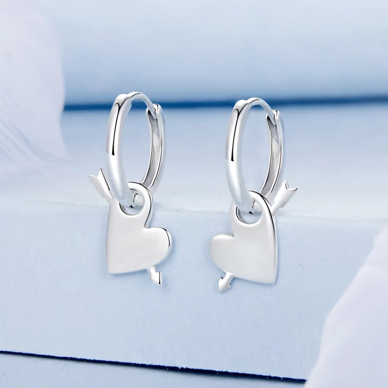 (image pour) PANDORA Style Boucles d'oreilles Cœur transpercé - BSE1082 - Afficher 2