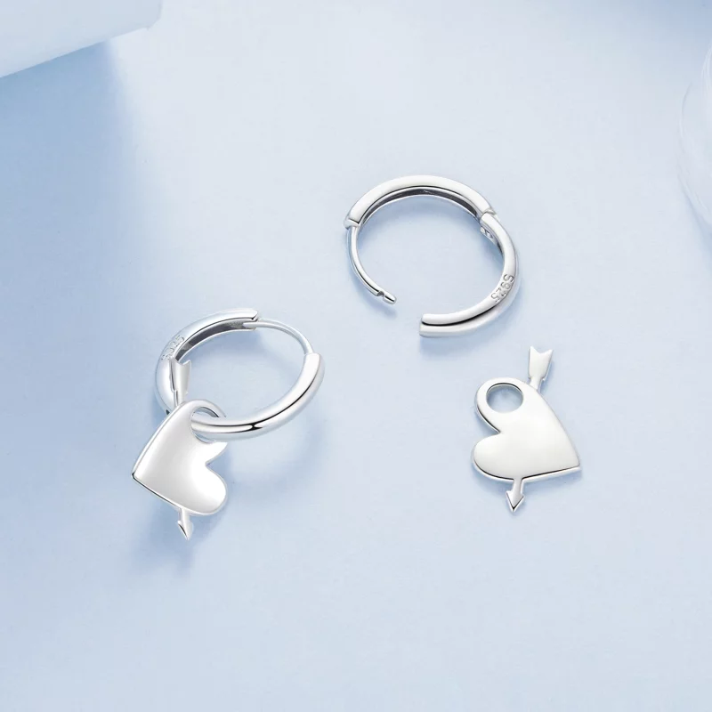 (image pour) PANDORA Style Boucles d'oreilles Cœur transpercé - BSE1082 - Afficher 4