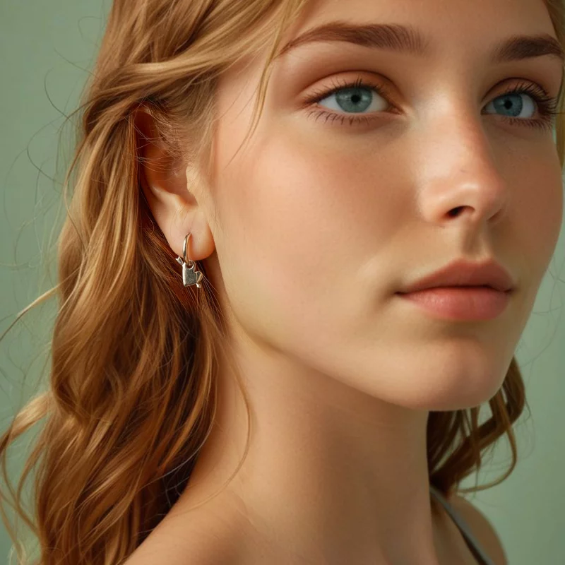 (image pour) PANDORA Style Boucles d'oreilles Cœur transpercé - BSE1082 - Afficher 8