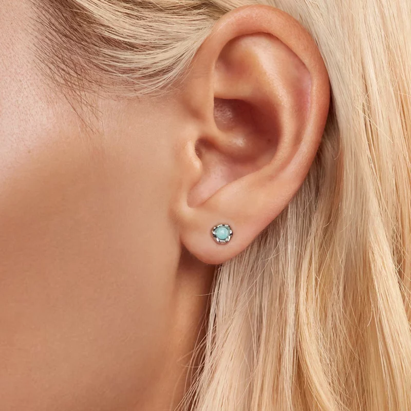 (image pour) PANDORA Style Boucles d'oreilles en Amazonite - BSE1056 - Afficher 5