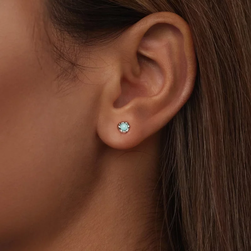 (image pour) PANDORA Style Boucles d'oreilles en Amazonite - BSE1056 - Afficher 6