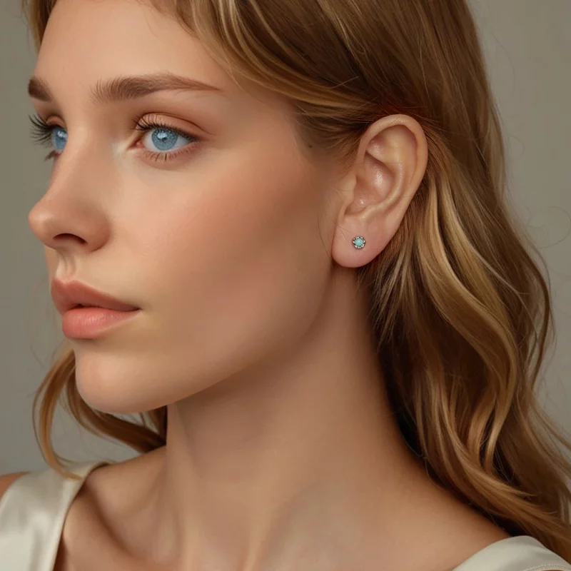 (image pour) PANDORA Style Boucles d'oreilles en Amazonite - BSE1056 - Afficher 7