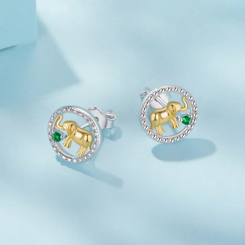 (image pour) PANDORA Style Boucles d'oreilles éléphant en or - SCE1794 - Afficher 3