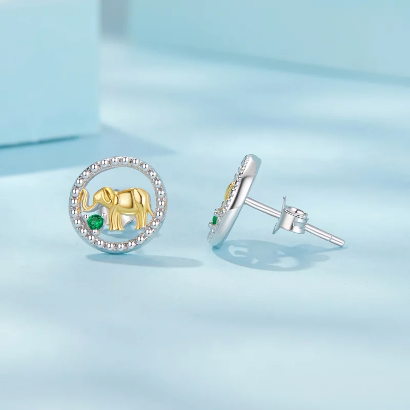 (image pour) PANDORA Style Boucles d'oreilles éléphant en or - SCE1794 - Afficher 4