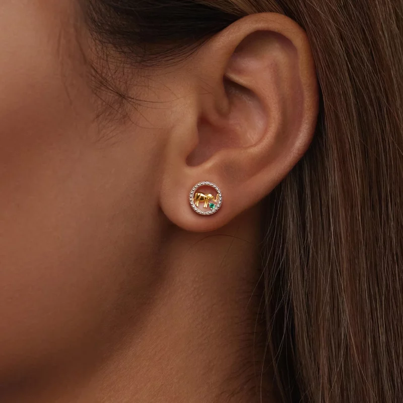 (image pour) PANDORA Style Boucles d'oreilles éléphant en or - SCE1794 - Afficher 6