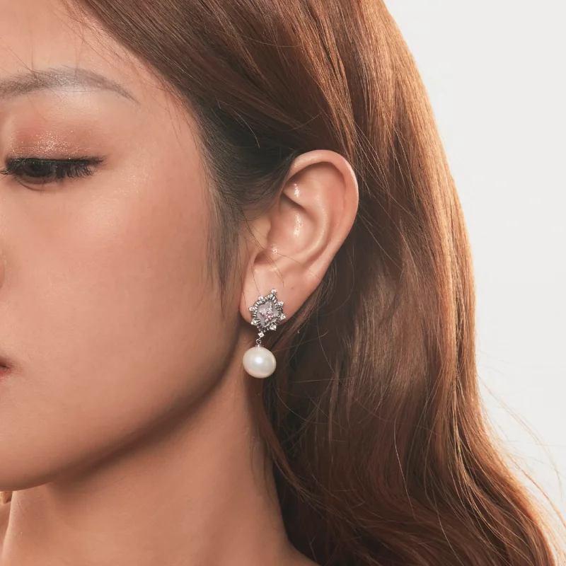 (image pour) PANDORA Style Boucles d'oreilles rose poudre étoilé - YIE246 - Afficher 9