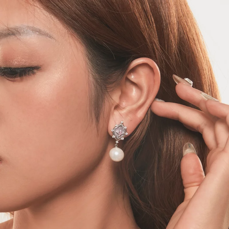 (image pour) PANDORA Style Boucles d'oreilles rose poudre étoilé - YIE246 - Afficher 10