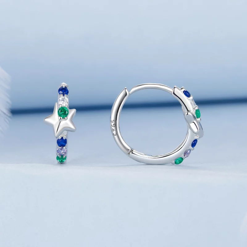 (image pour) PANDORA Style Boucles d'oreilles étoiles colorées - BSE1048 - Afficher 2