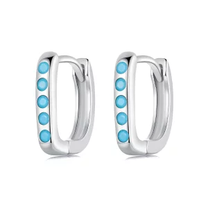 (image pour) PANDORA Style Boucles d'oreilles turquoises simples - BSE1084-BU