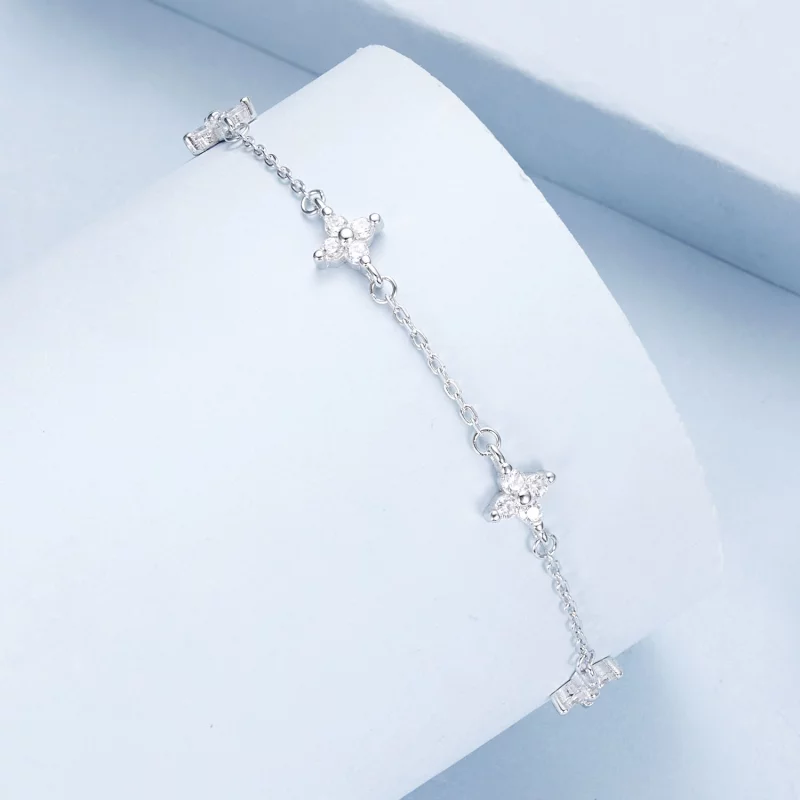 (image pour) PANDORA Style Bracelet de Cheville Trèfle à Quatre Feuilles - BST008 - Afficher 2