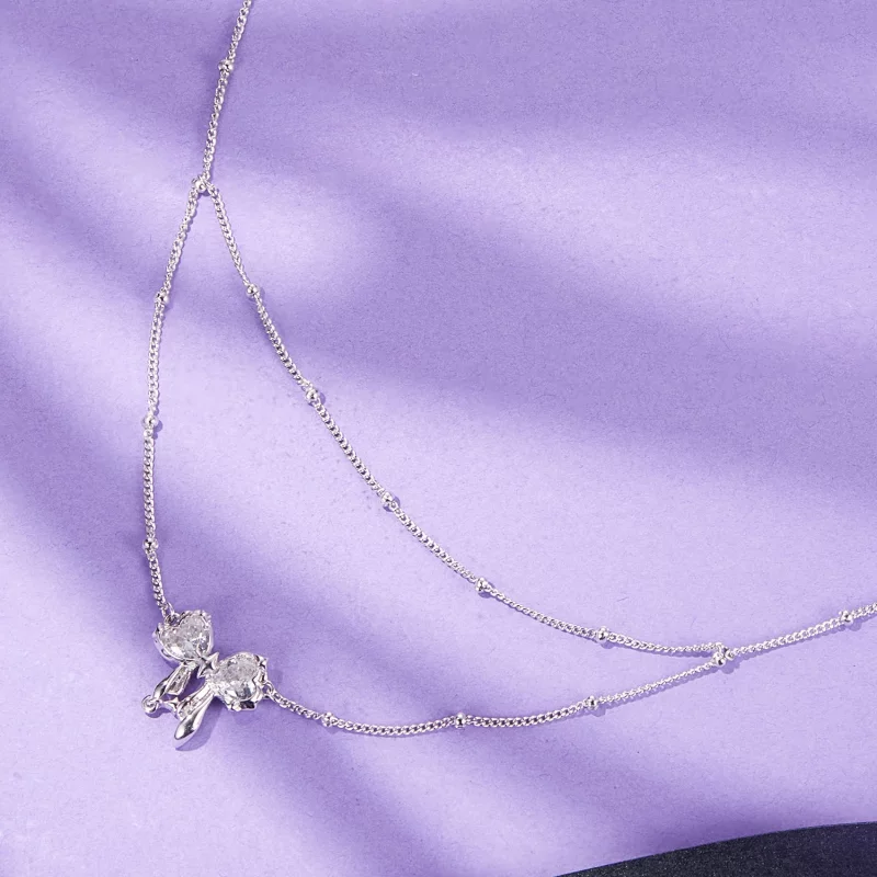 (image pour) PANDORA Style Collier Chaîne avec Nœud Brillant - BSN398 - Afficher 3