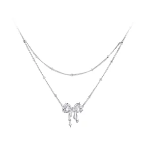 PANDORA Style Collier Chaîne avec Nœud Brillant - BSN398 (image pour) PANDORA Style Collier Chaîne avec Nœud Brillant - BSN398