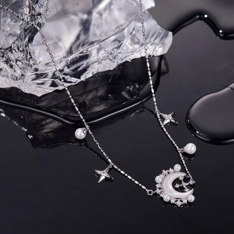 (image pour) PANDORA Style Collier Croissant de Lune - YIN115 - Afficher 3