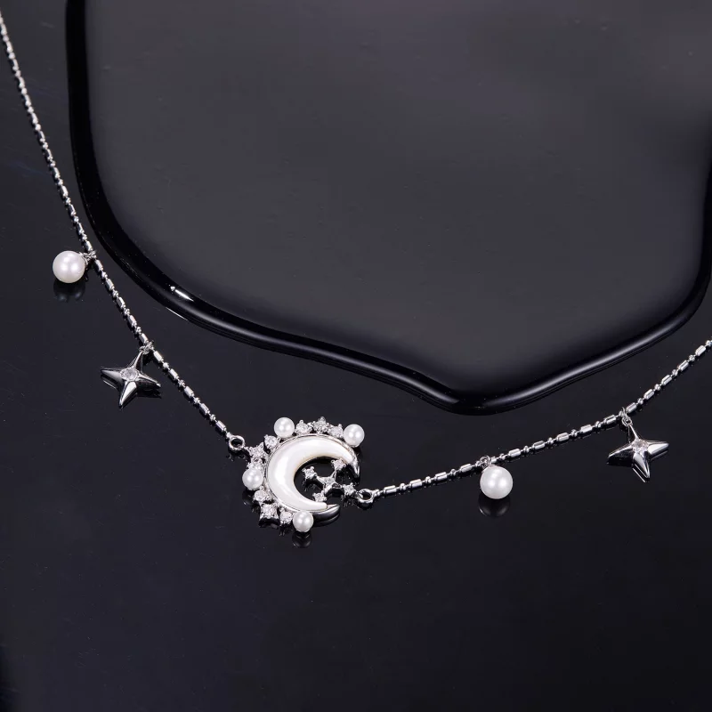 (image pour) PANDORA Style Collier Croissant de Lune - YIN115 - Afficher 4
