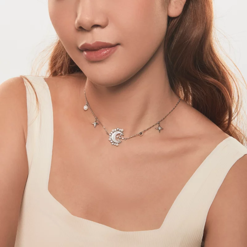 (image pour) PANDORA Style Collier Croissant de Lune - YIN115 - Afficher 8