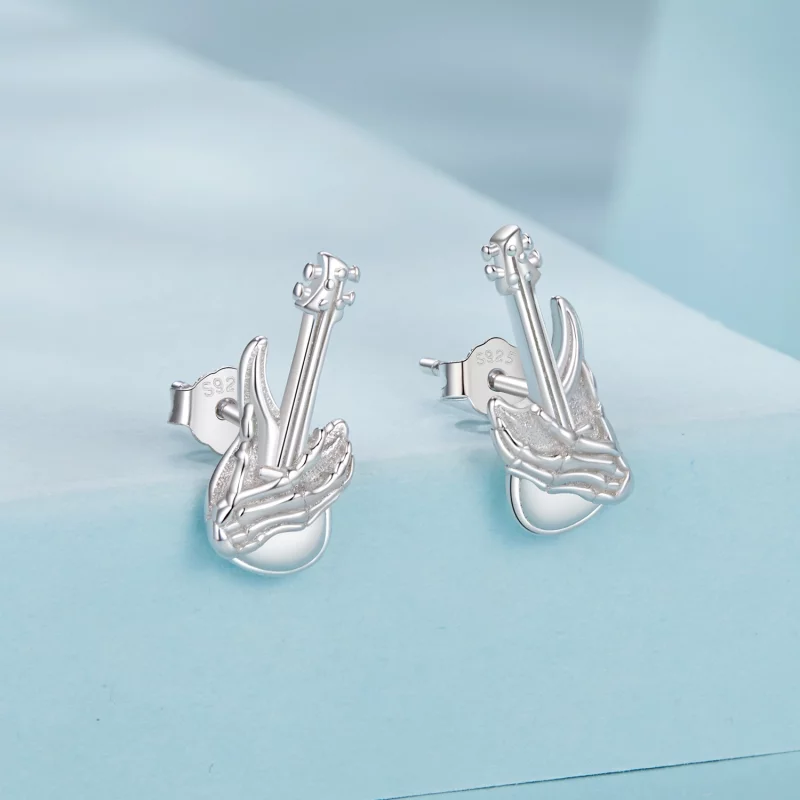 (image pour) PANDORA Style Main Squelette Bass Boucles d'Oreilles - SCE1806 - Afficher 2